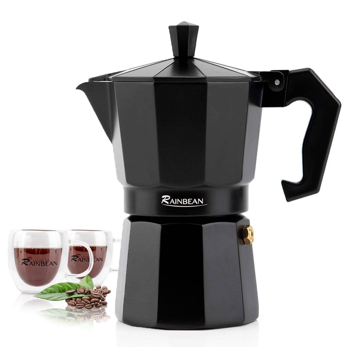 Classic Italian stovetop moka pot espresso maker 3 or 6 cup aluminum