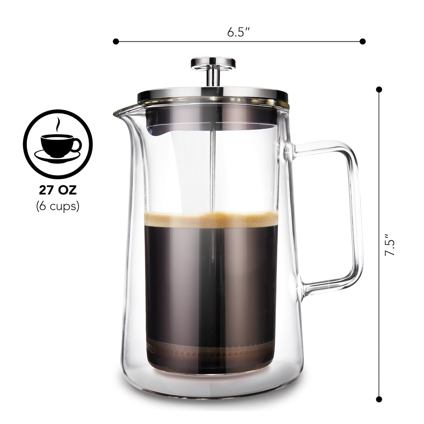 Glass French press coffee bundle - borosilicate French press gift set