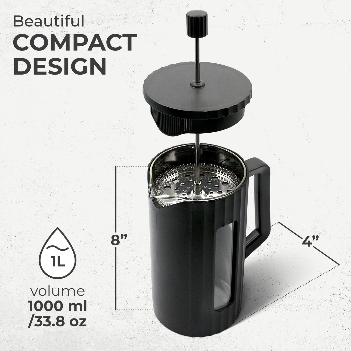 French press coffee bundle black - complete French press starter kit