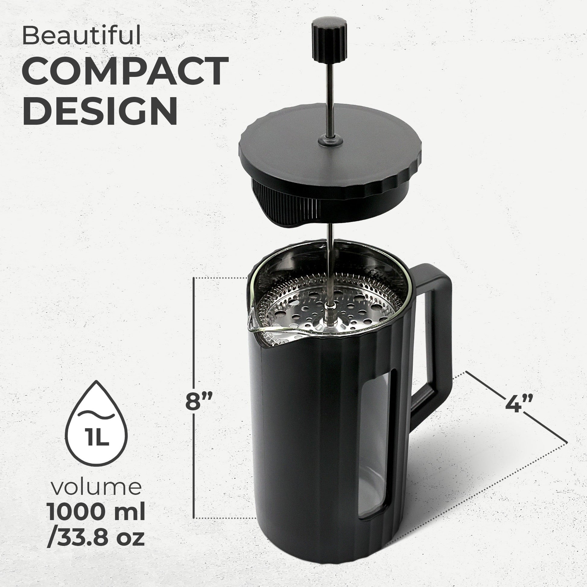 French press coffee bundle black - complete French press starter kit