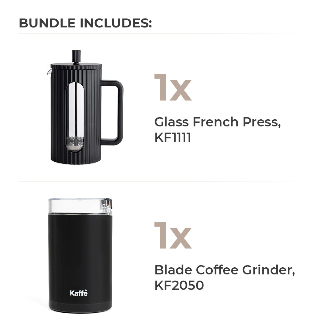 French press coffee bundle black - complete French press starter kit