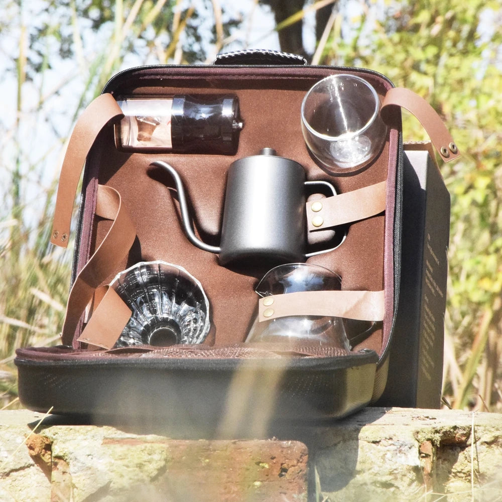 Luxury Coffee Gift Box Set Grinder Hand Pot Glass Drip Filter Household Coffee Coffee  Gift Coffeeware