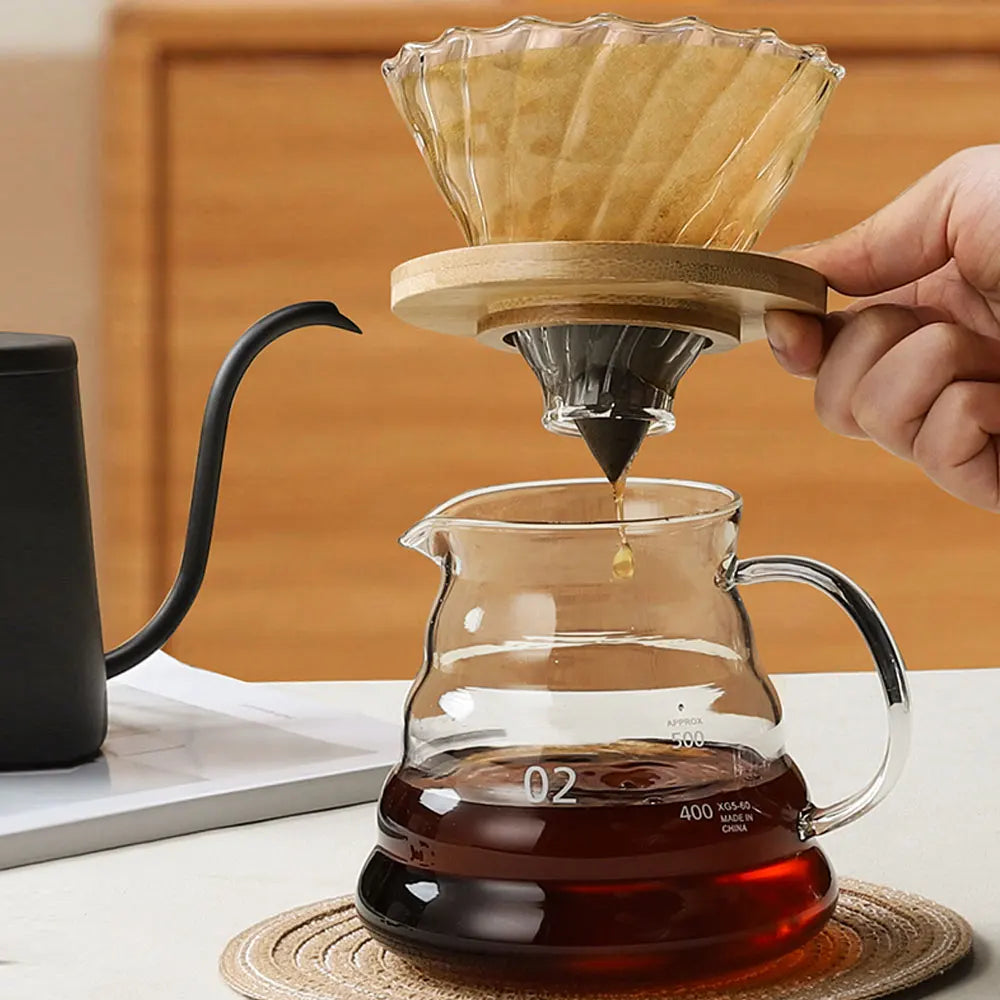 Coffee Drip Set Glass Filter Pot Coffee Maker Combination Hand Made Barista Tools Holiday Gift
