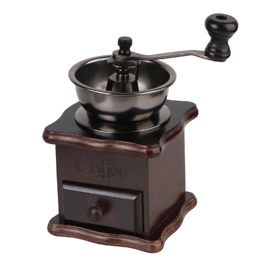 Retro Style With Ceramic Millston Spice Burr Mill Coffee Manual Coffee Bean Grinder Utensils Stainless Steel Handle Mini Wooden