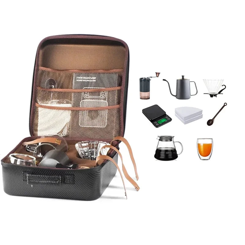 Luxury Coffee Gift Box Set Grinder Hand Pot Glass Drip Filter Household Coffee Coffee  Gift Coffeeware