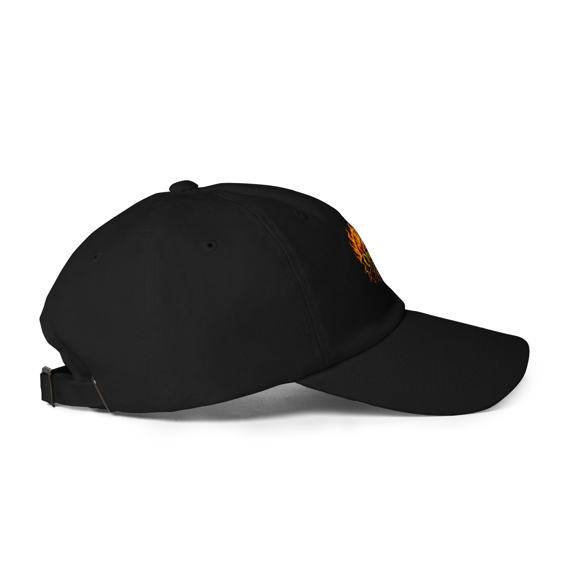 Olyesti black ball cap classic dad hat front view